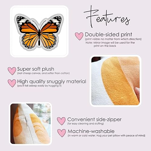 Miniatura 7 de Almohadas decorativas con forma de mariposa blanca, bonita decoración de habitación y sofá de sala de estar, 12 pulgadas
