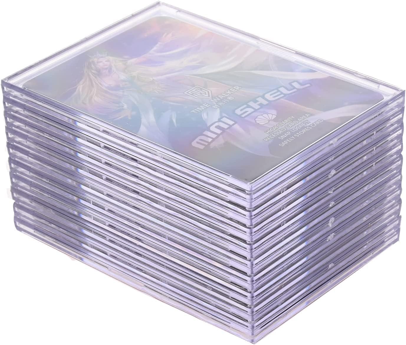 Cards Sleeves Top Loaders 10 Hard Acrylic Card Protector Clear Card Brick + 1 Display Stand Fit for Trading Cards,Standard Sports Cards,Baseball Card Holder Cases Collectibles White