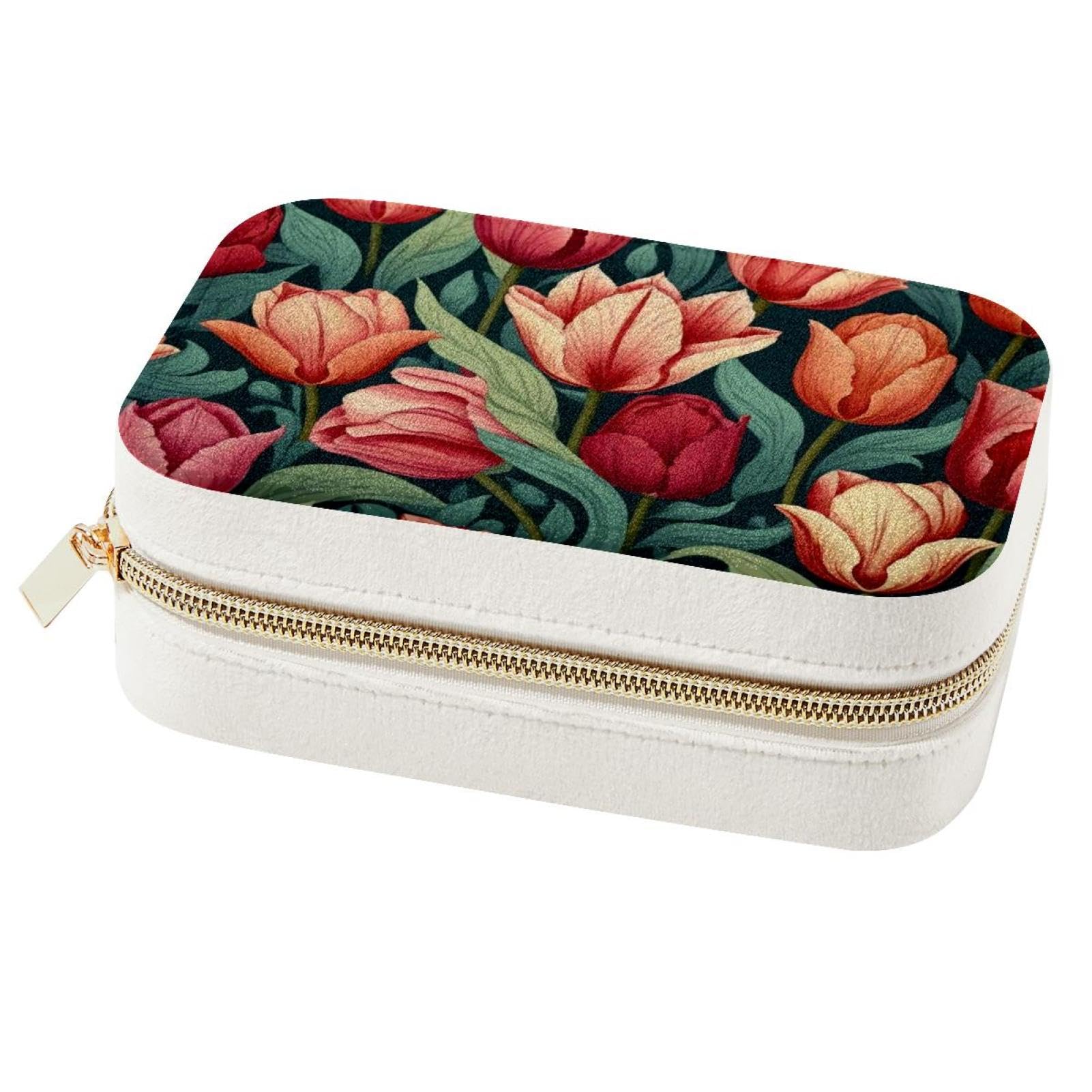 Boîte à bijoux nomade tulipe idéale pour voyager avec ses bagues