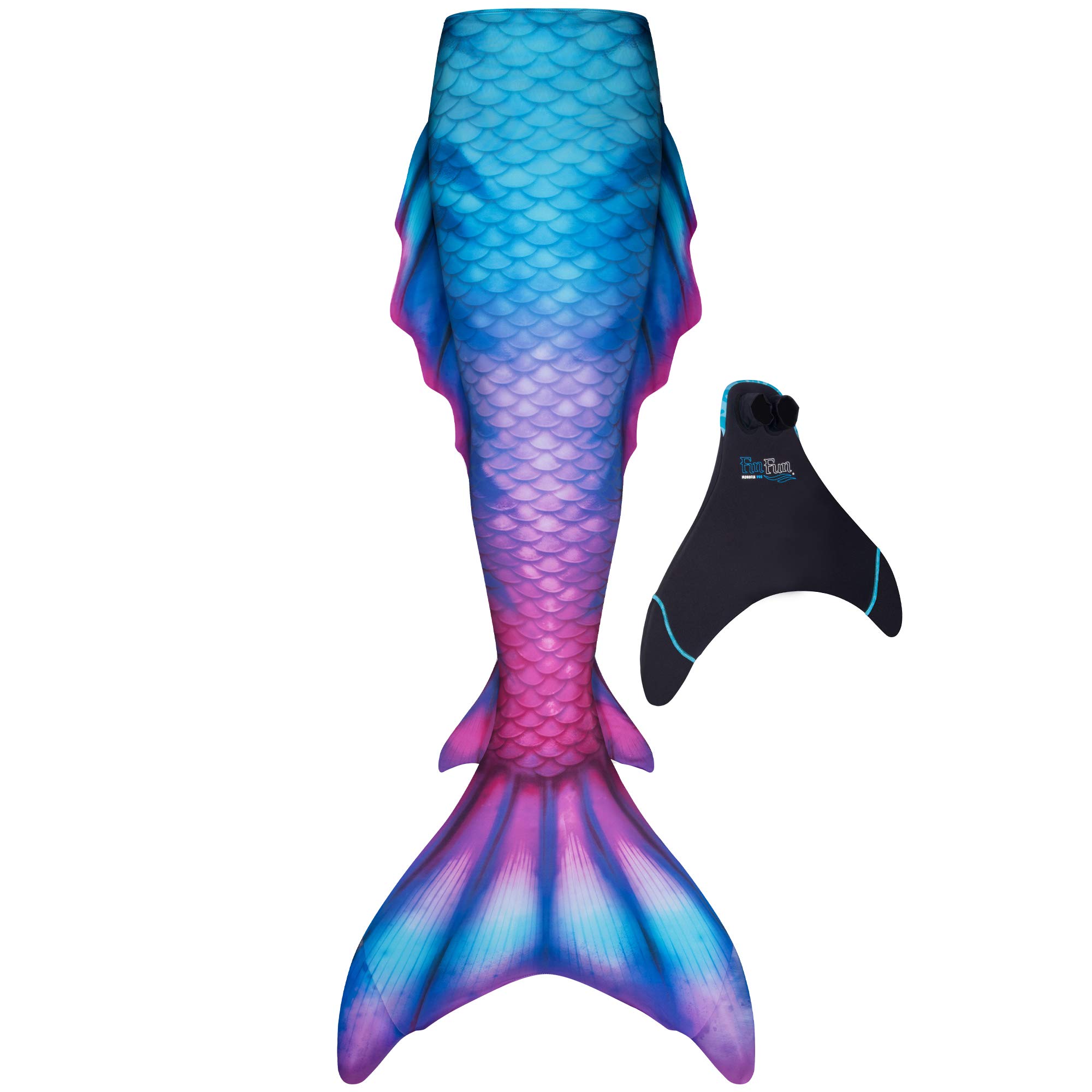 Fin Fun Atlantis Mermaid Tail for Swimming with Reinforced Tips and Monofin - Adult & Teen Sizes