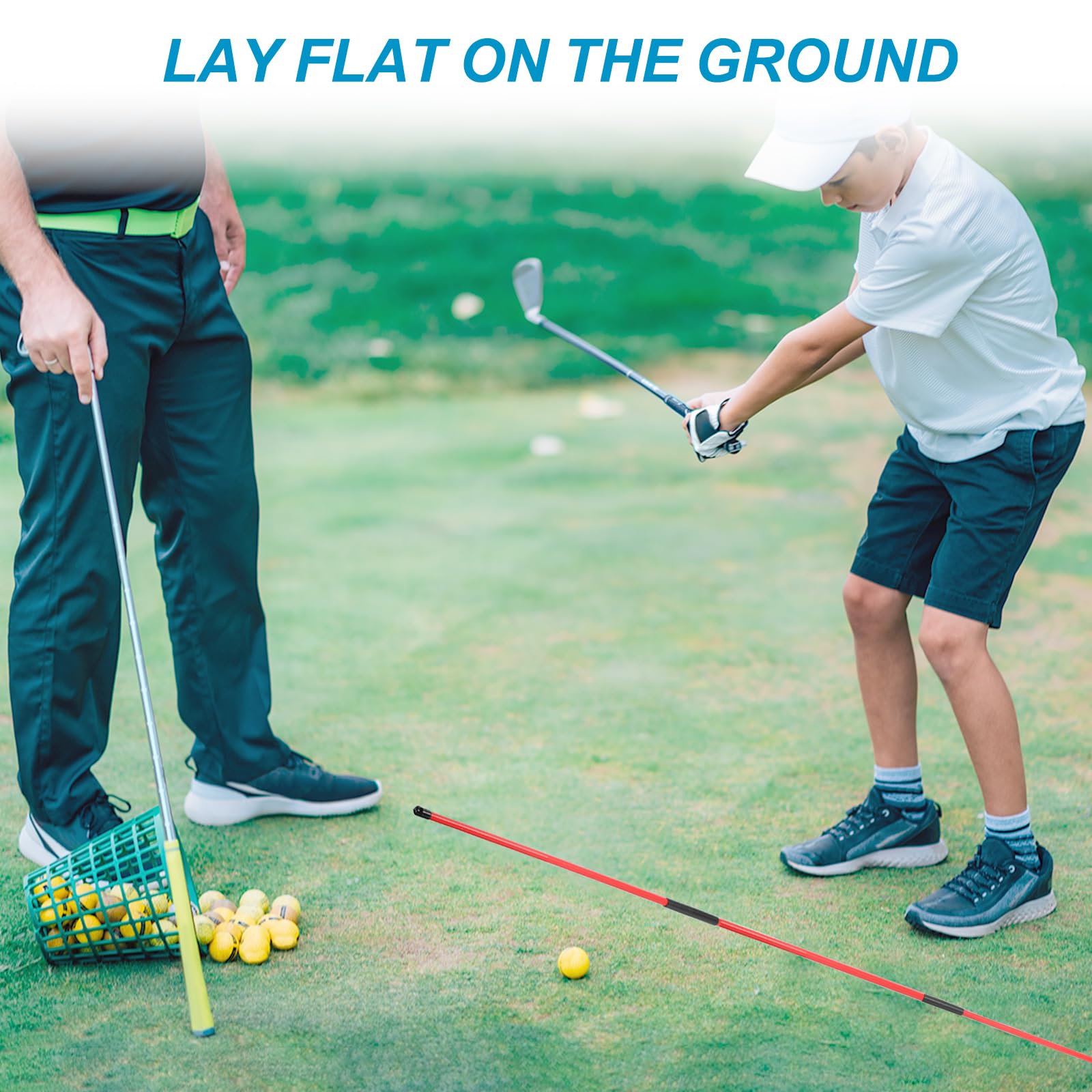 QUARKZMAN Bastone Indicatore Golf, Bastone di Allineamento Pieghevole Pratica di Golf Strumento per Praticare Swing Puntare Allenare