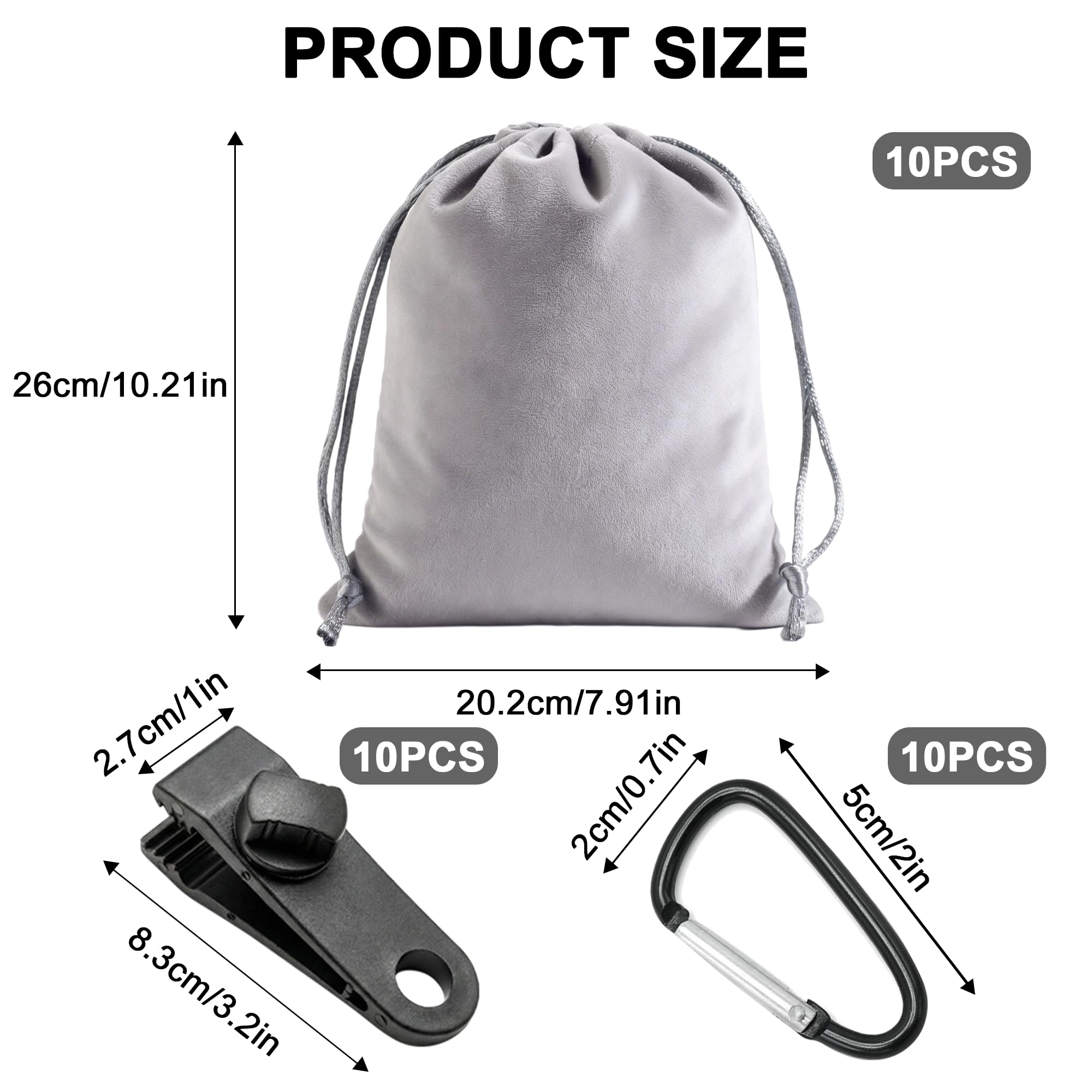 10 Sacs de lestage Portables et remplissables pour stabiliser Rideaux, pergolas et tentes