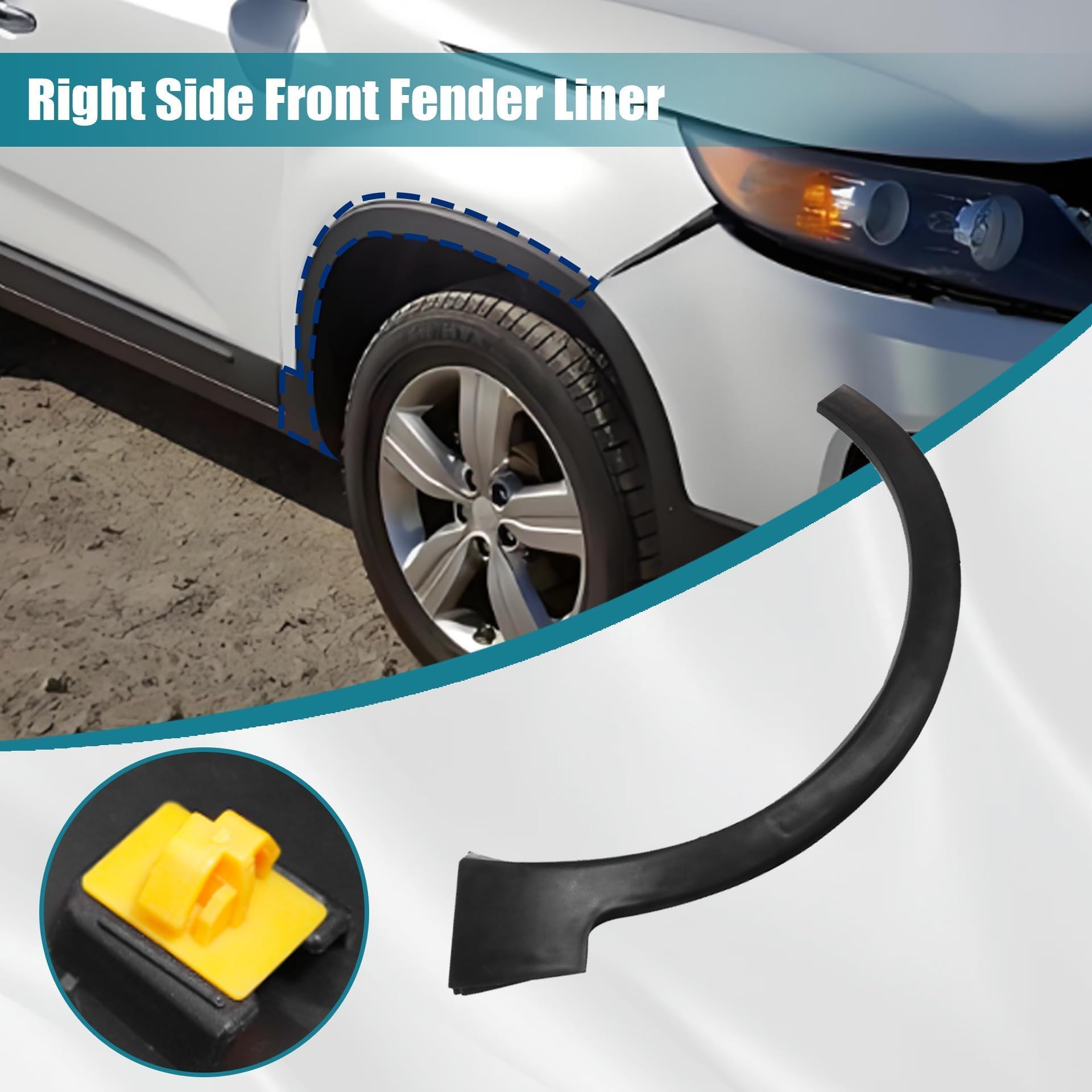 Amazon.com: GXARTS Black Right Side Front Fender Wheel Molding