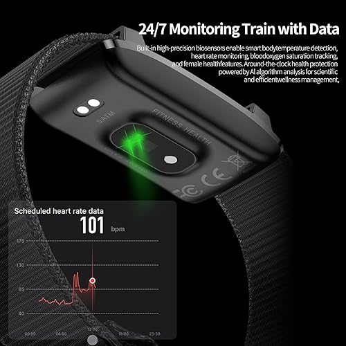 Miniatura 6 de Pulsera inteligente, pulsera inteligente de salud para hombres y mujeres, banda de seguimiento de actividad y fitness, monitor de sueño 24 horas,