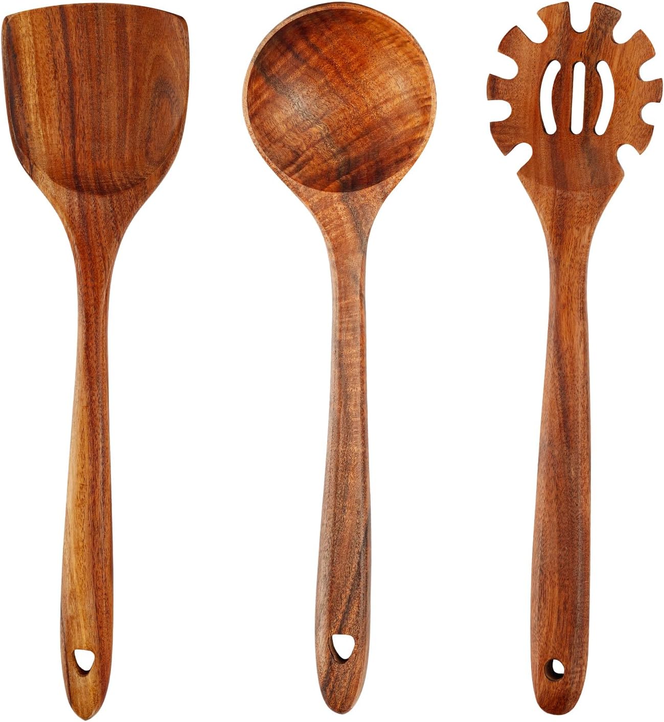 FJNATINH 3-Piece Teak Wooden Wok Spatula Set, Wooden Kitchen Utensil Set, 100% Natural Teak Wood Cooking Utensils FJNATINH 3-Piece Teak Wooden Wok Spatula Set, Wooden Kitchen Utensil Set, 100% Natural Teak Wood Cooking Utensils