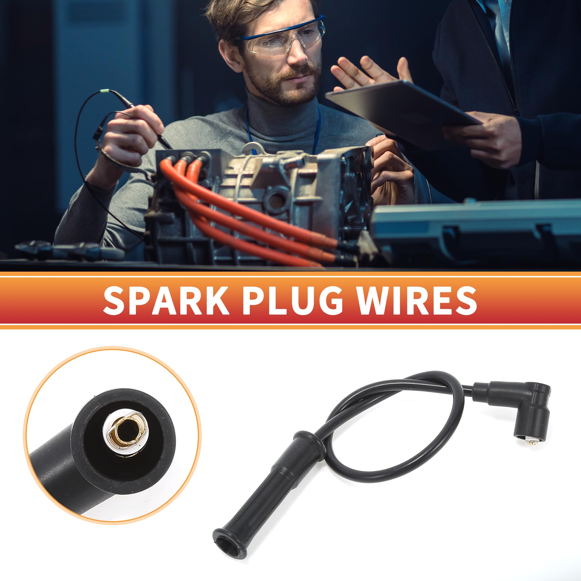 QUARKZMAN Câbles D'Allumage Pour Renault Clio I 1.2 90-98 4 Pièces | Couleur: Noir, Matériau: Silicone/Nickel, OE: 7700107662, Pour Renault Twingo/Clio II/Kangoo/Megane I, Anti-Ratés