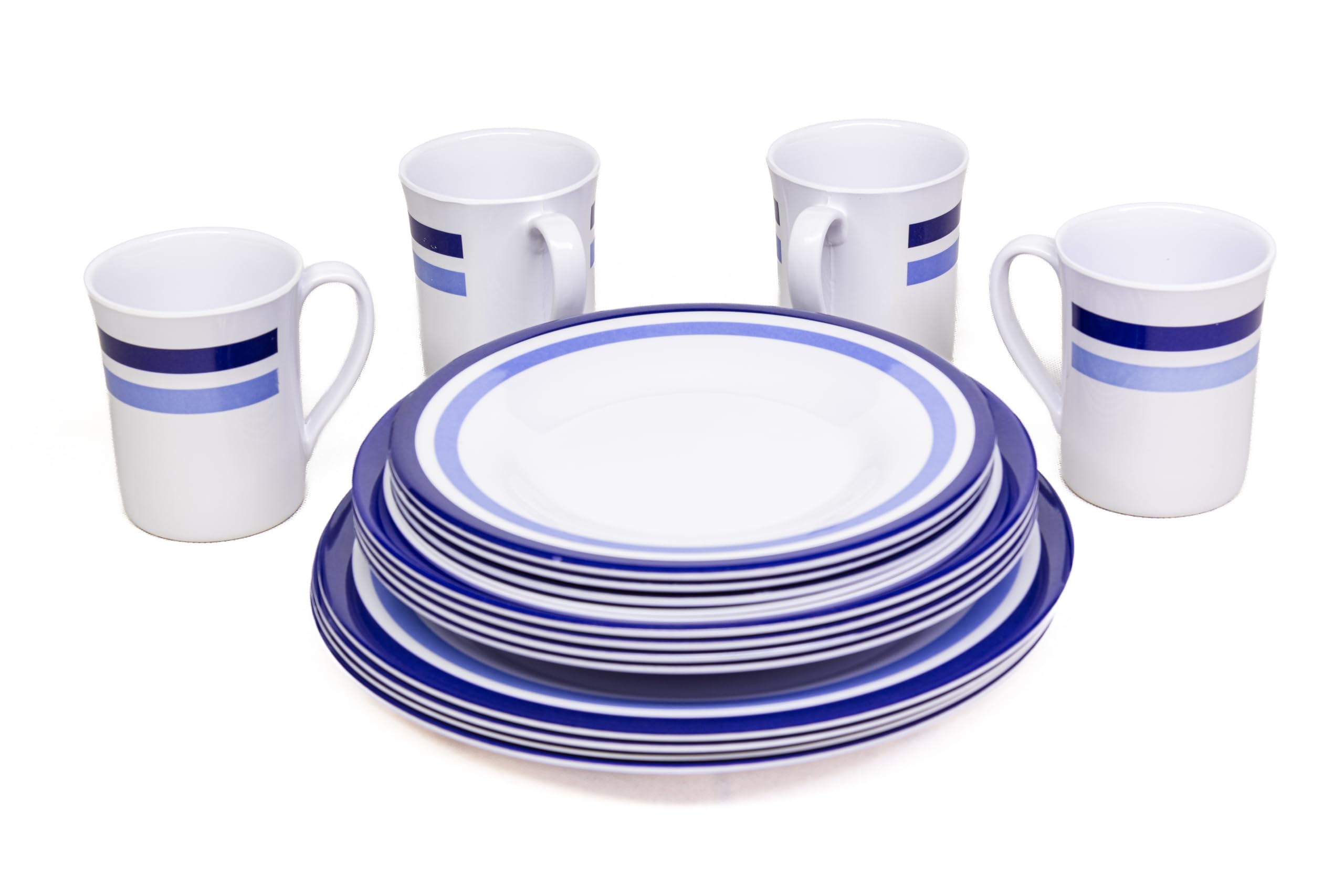 Melamin Camping Geschirr Set 16 tlg. Essgeschirr Teller Tasse Campfrei
