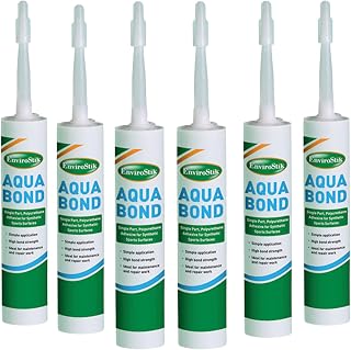 (6 TUBES) Aqua Bond Joining Adhesive 310ml Tube | Heavy-Duty, Waterproof Artificial Grass Glue, Ideal for Astro Turf Lawns, Outdoor Carpet, and Synthetic Turf Seams