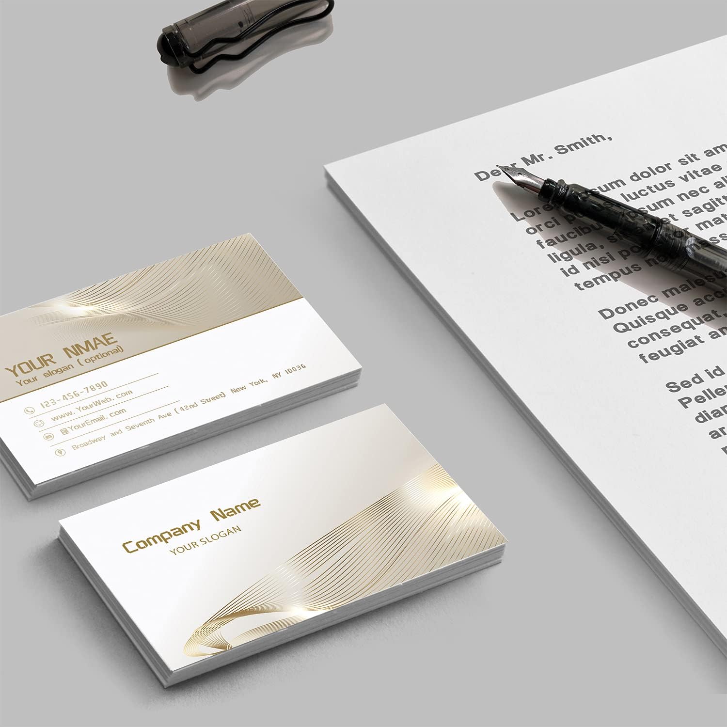 Business Card Printer Paper 200/500Pcs Personalized Cards 3.5" X 2" Custom Stickers for Business Logo Full Color Front and Back Design Platinum Style Business Cards Customizable