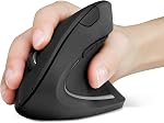 Souris Optique Ergonomique Verticale Sans Fil Anker 2.4G pour le Travail, Connectivité Multi-Appareils, 800/1200/1600 DPI, 5 Boutons pour Ordinateur Portable, Bureau, PC, MacBook - Noir