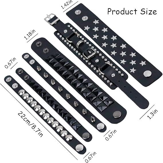 666 スパイク スタッズ ブレスレット*黒 Amazon | REDANHA スパイクスタッズブレスレット ブラックレザー