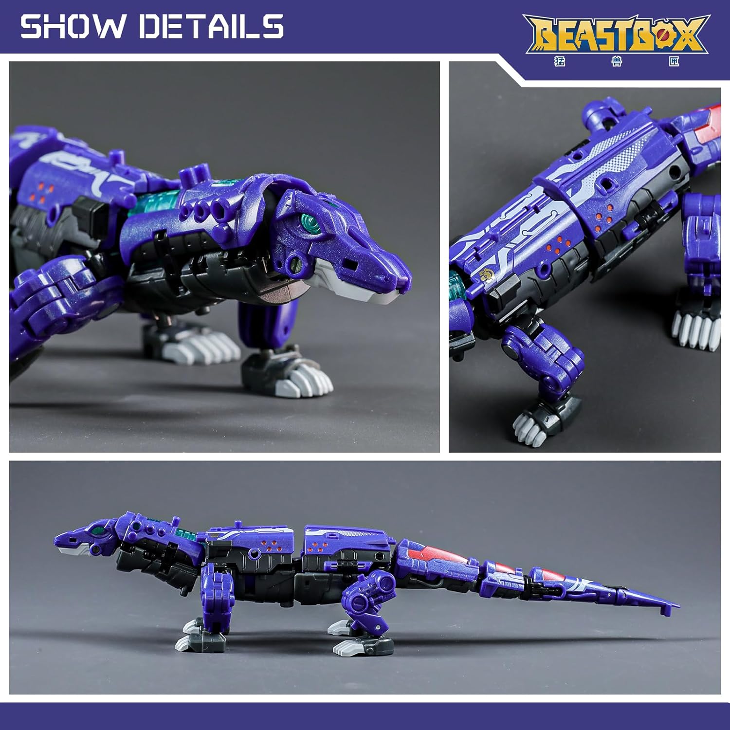 BEASTBOX 52TOYS BB-66 Kommando Deformation Toys Action Figure, Converting Toys in Mecha and Cube, Perfect Birthday Party Gift for Teens and Adults, Based on Lizard