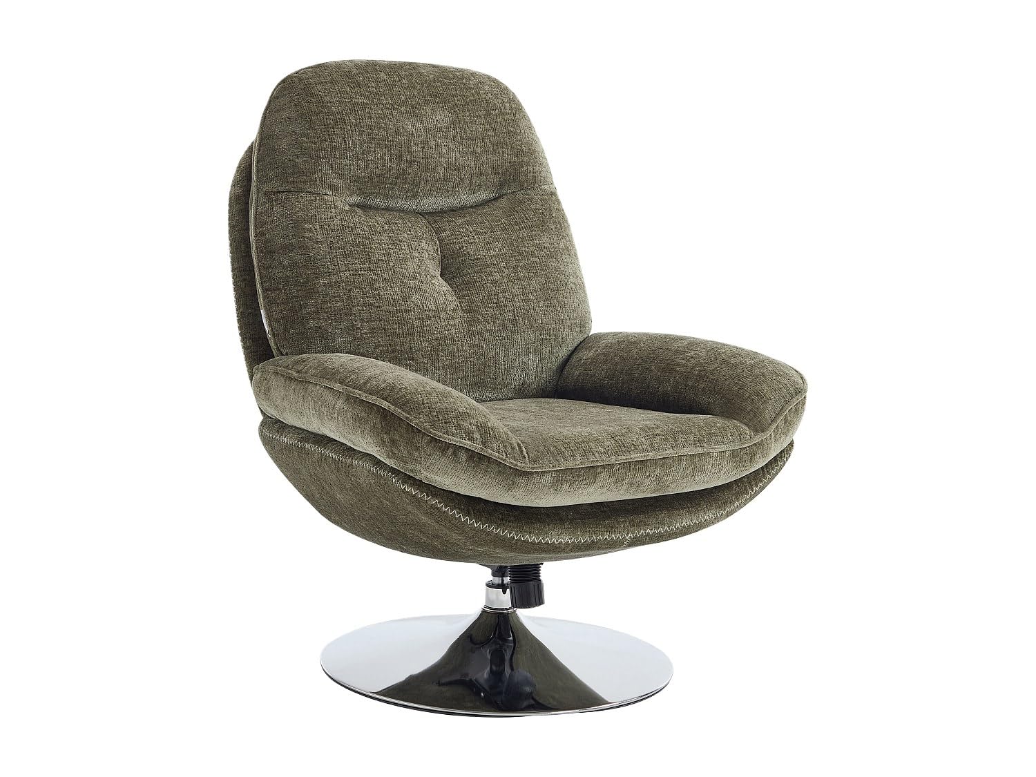 Vente-unique - Fauteuil pivotant en Tissu texturé Vert ILMACA
