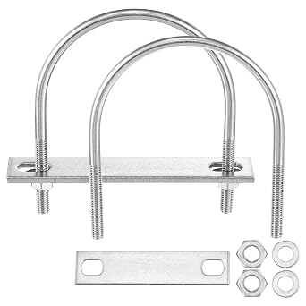 METALLIXITY U Bolts 2Sets 1/4"M6 x2.99"x3.77",Round U Bolt Kits U Clamp