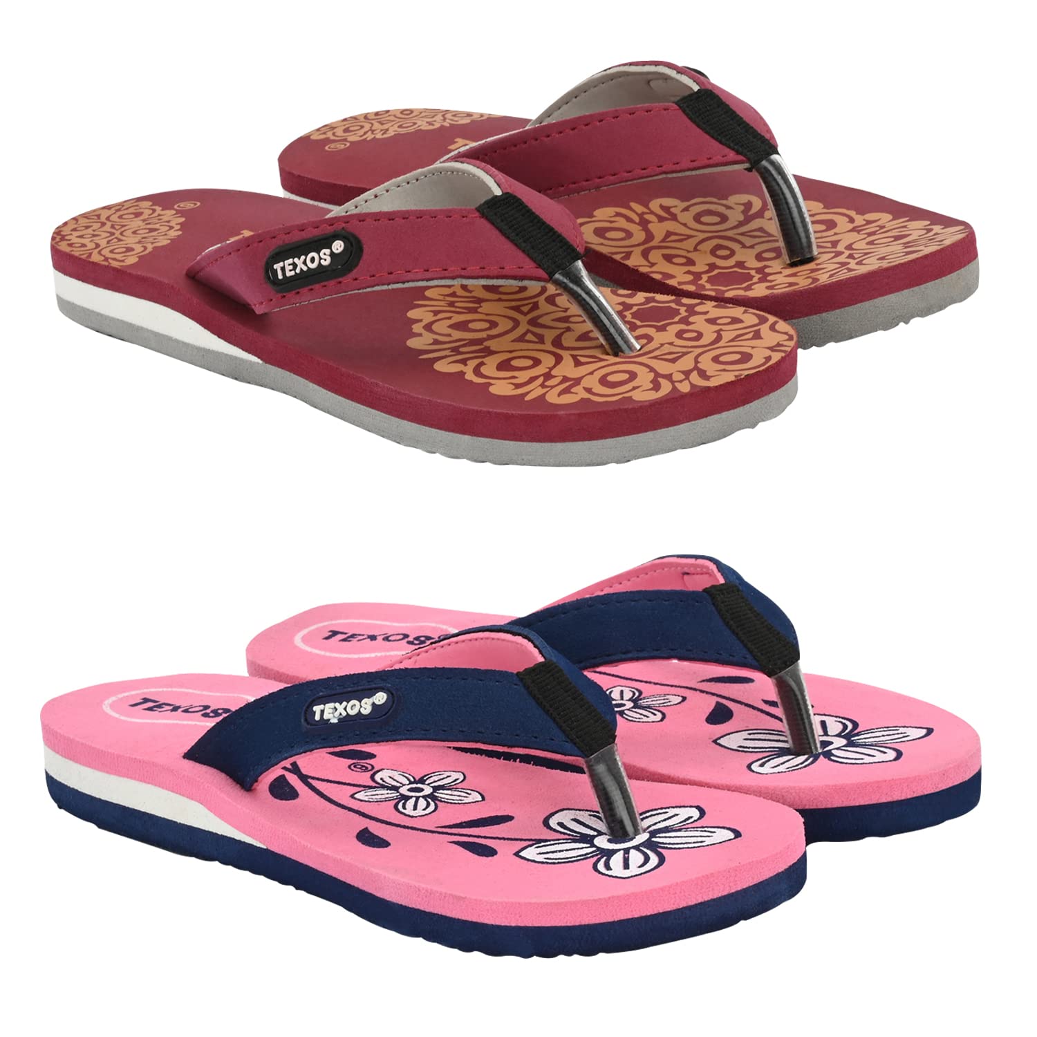 Birde Premium Slipper Flip Flop for Women Pack of 2-AMBAR-01-MHRN-GRY-FLORAL-11-PNK-N.BLU_7 (B0BR895T8N) Amazon Price History, Amazon Price Tracker