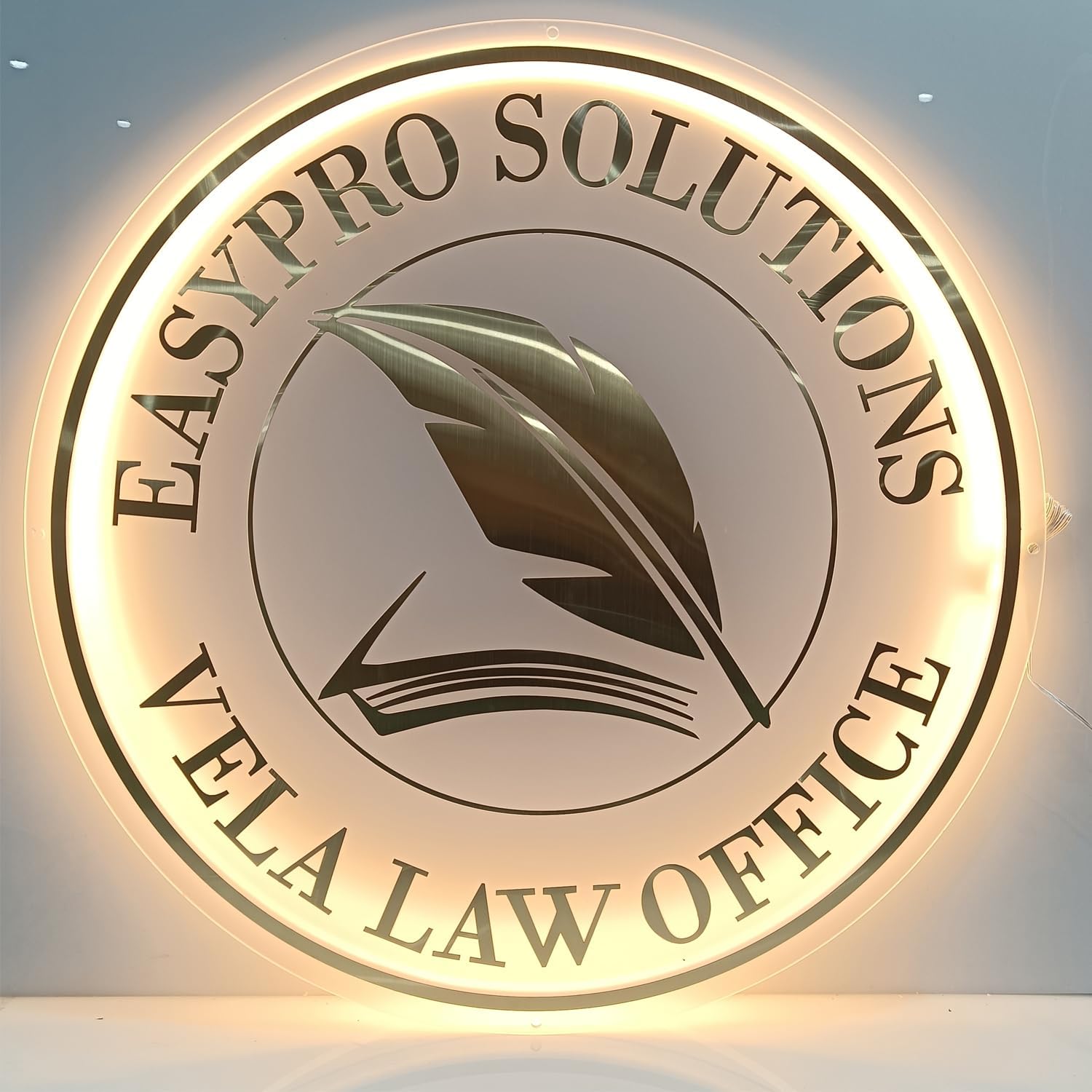 Custom Backlit Logo Signs for Business Wall, Personalized Illuminated Logo Signs with Floating Metal Design For Business, Storefront Design, Office Decor, Nail Salons, Beauty Studios and Restaurant