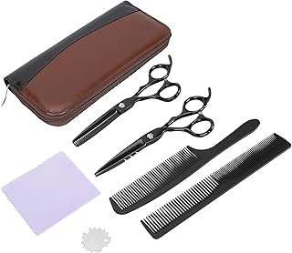 Tesoura de corte, tesoura de tosa de animais de estimação Conjunto de tesouras de corte de cabelo com folha de ajuste para pelos de animais de estimação