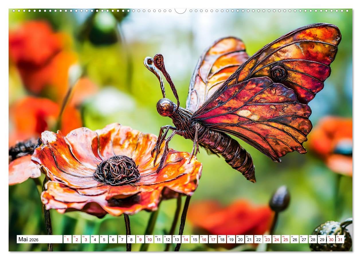 Gartentiere aus Metall - Upcycling-Dekoideen für kreative Gärten (hochwertiger Premium Wandkalender 2026 DIN A2 quer), Kunstdruck in Hochglanz: ... für Ihr grünes Paradies (CALVENDO Kunst)