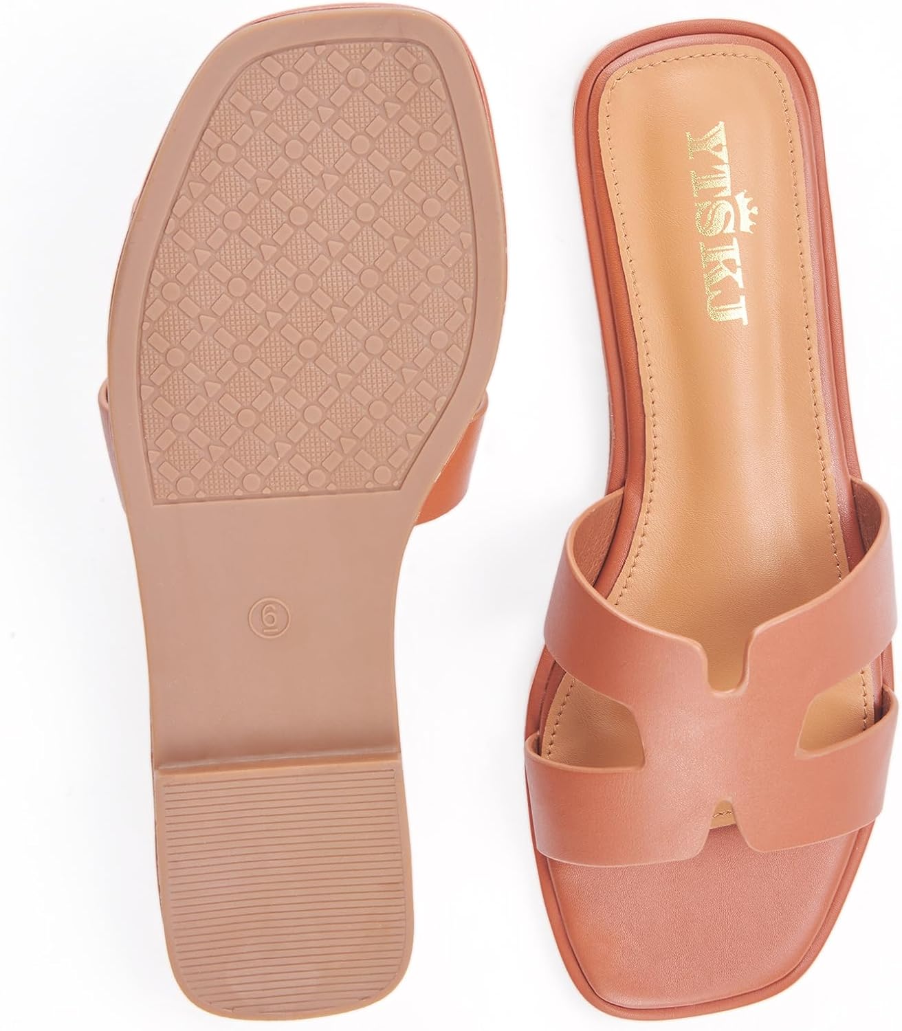 Sandals for Women dressy slides flat open toe comfortable soft leather slip on ladies casual wide width cute trendy shoes summer beach - Image 7