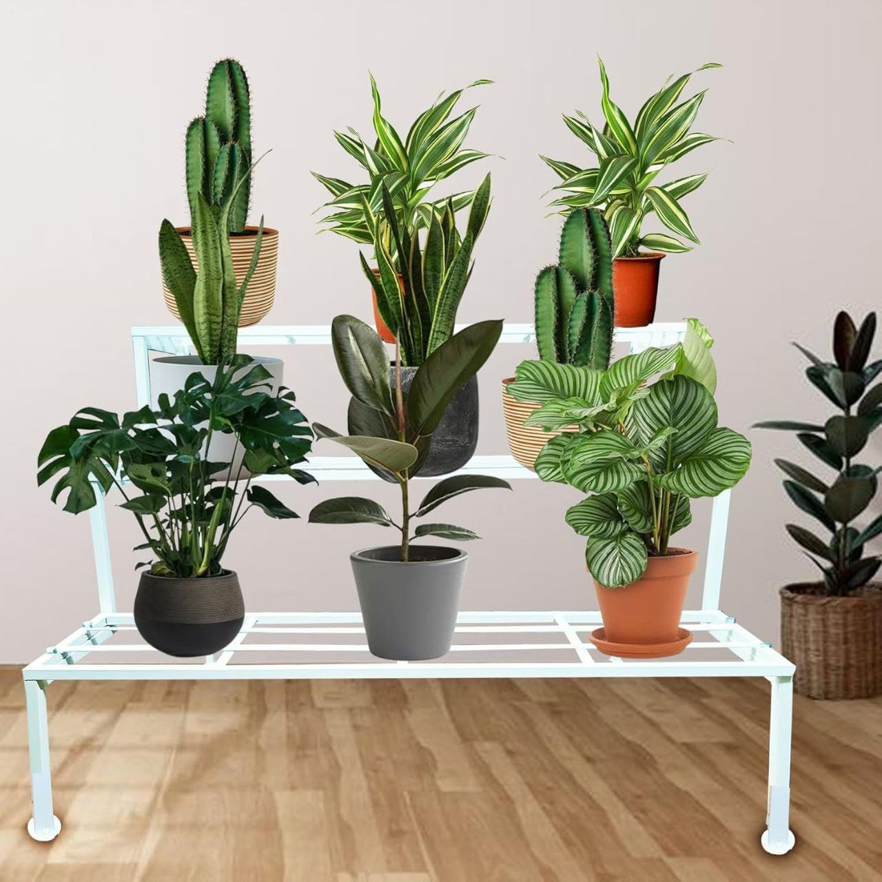 See full amazon price history chart for Heavy Duty Step Planter Stand (Easy Assembly) Indoor Planter Stand | Balcony Plant Pot Stand | Gardening Pot Stands (White) Heavy Duty Step Planter Stand (Easy Assembly) Indoor Planter Stand | Balcony Plant Pot Stand | Gardening Pot Stands (White) (B0DFLNY5C9) Amazon Price History, Amazon Price Tracker
