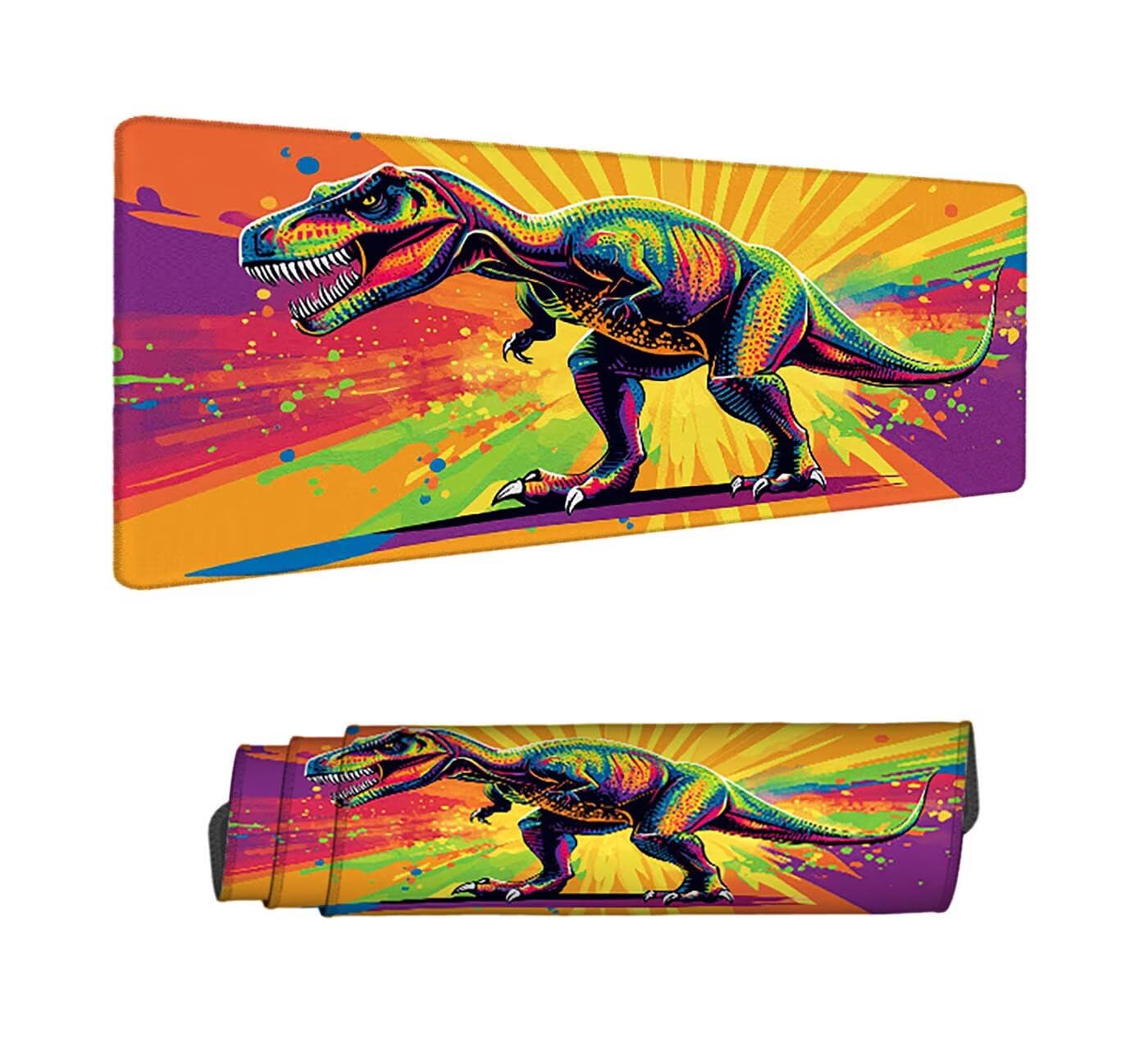 Kolorowa podkładka pod mysz do gier XXL 1500 x 800 mm podkładka pod mysz biurowa szyta antypoślizgowa podkładka pod mysz dinozaurów do pracy, biura, wystroju domu, szybciej, prezenty dla mężczyzn H