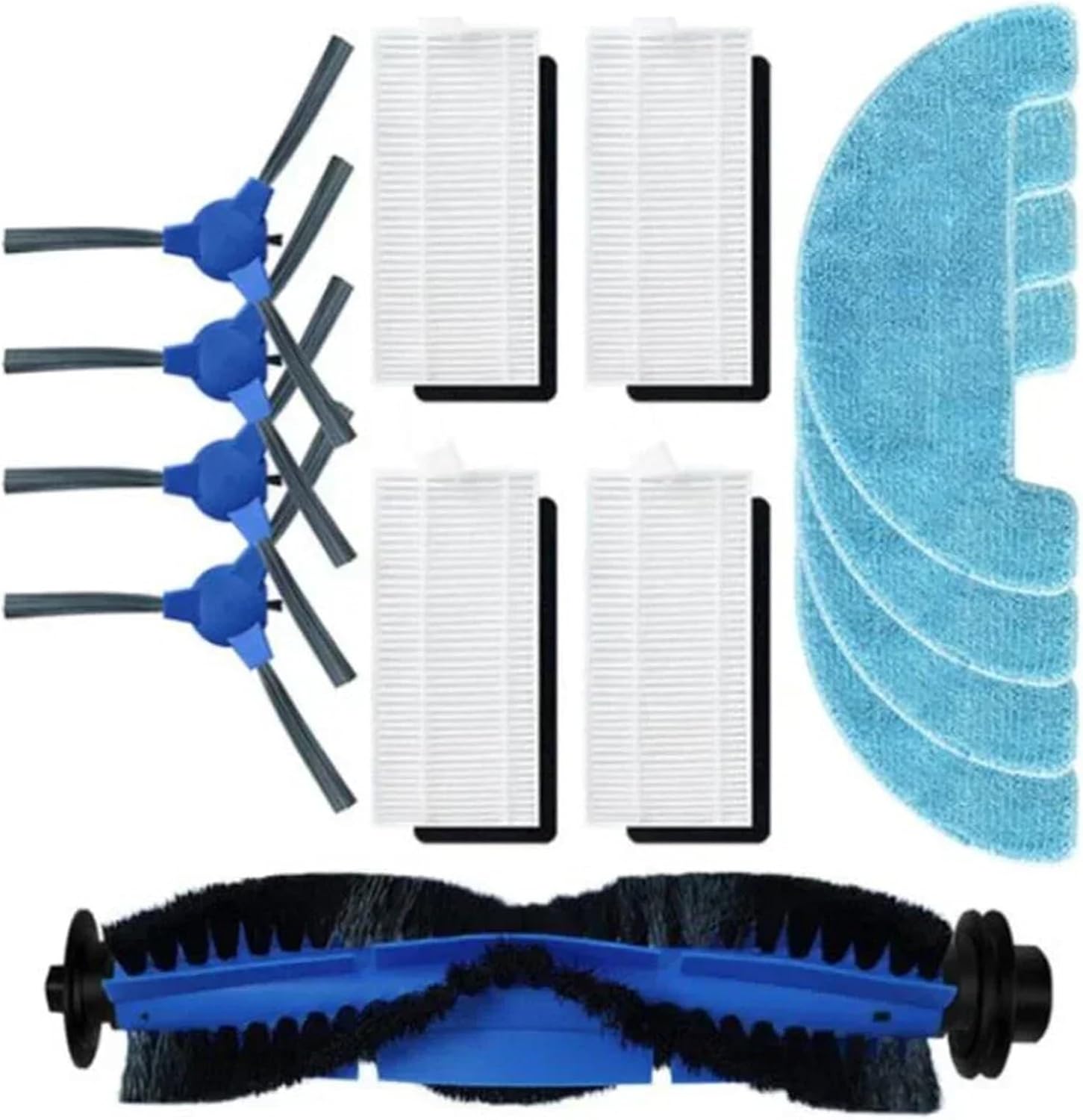 Main Side Brush Mop For Coredy R550 R600 R650 R750 Spare Part Main Side Brush Mop Rag KIT Replacement Spare Part