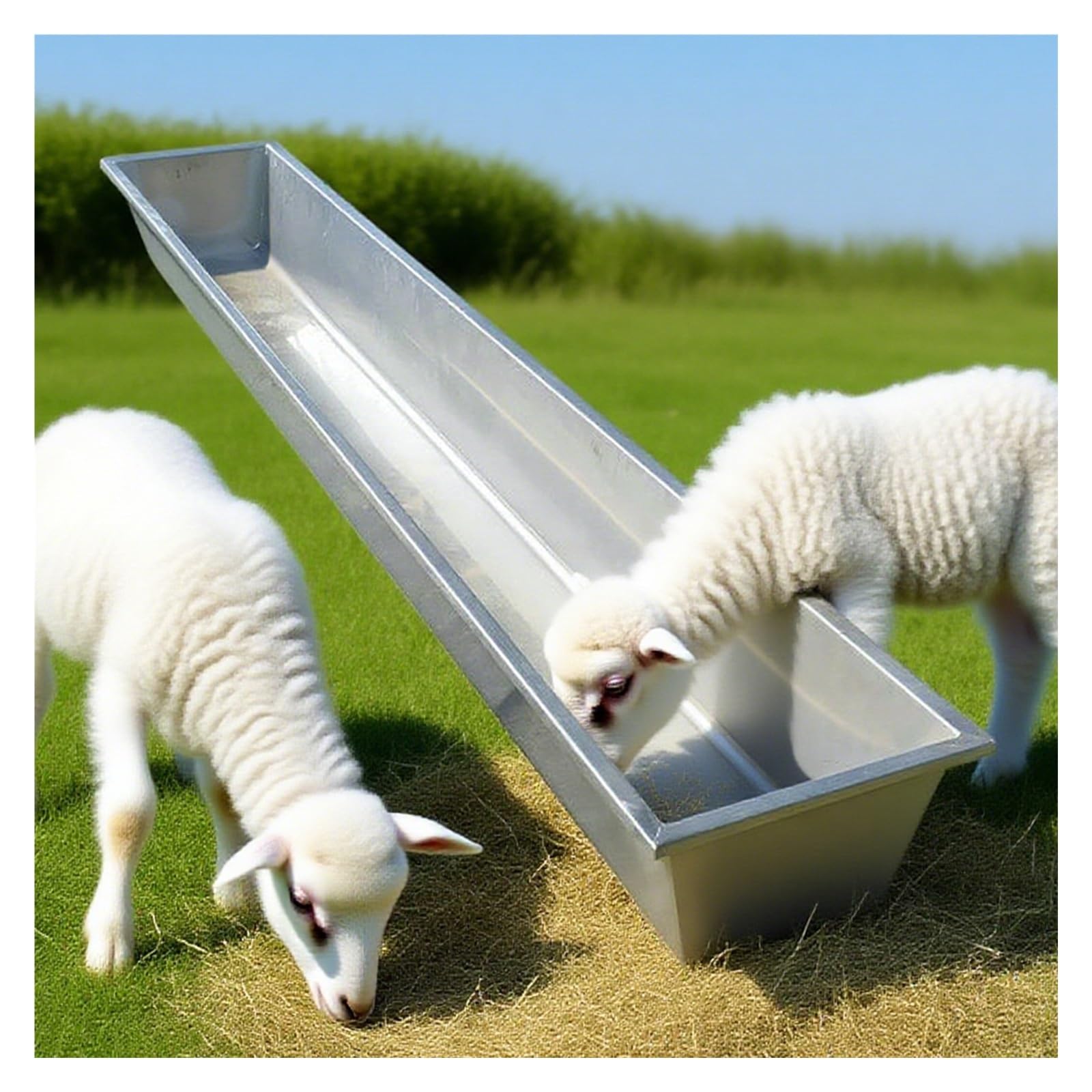 AMUFJJ Comedero para Ganado Comederos Y Bebederos De Gran Capacidad para Aves Corral, Cabras, Ganado Vacuno Ovejas. Abiertos Fáciles Limpiar(L 50cm/1.6ft)