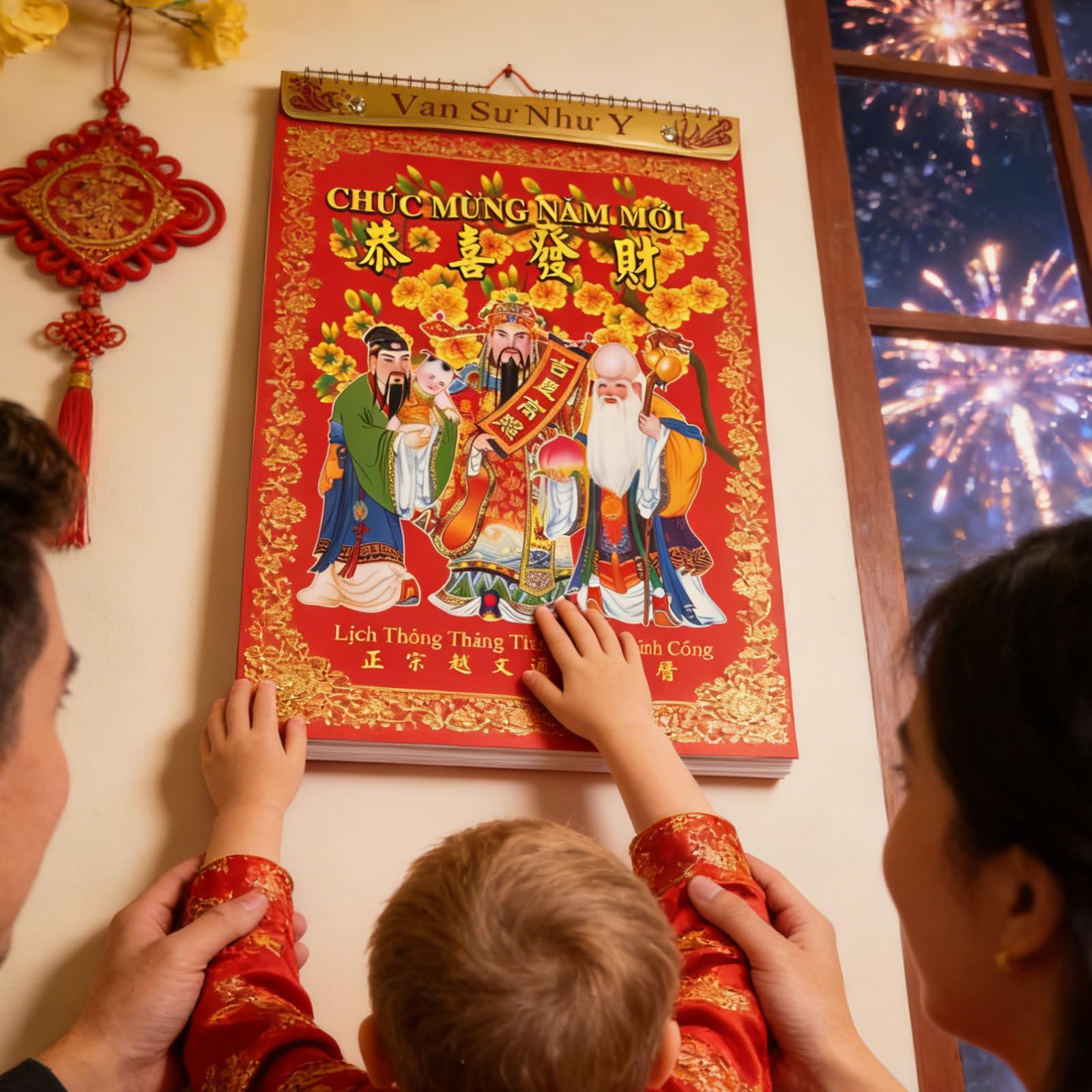 Calendario da parete 2026 Anno vietnamita del cavallo con promemoria per le vacanze per pianificare il calendario del capodanno vietnamita