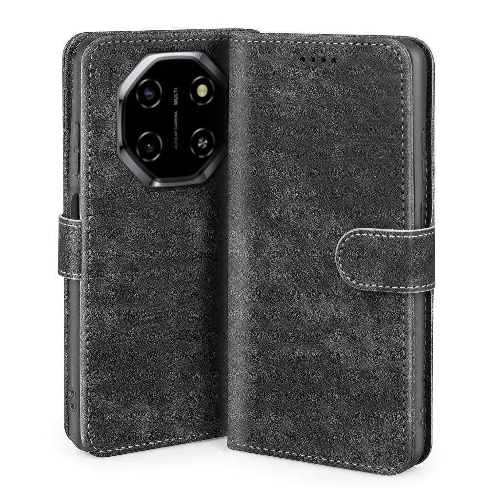 JNERBUYI Flip Case for Blackview shark 6 / Blackview Oscal Tiger 8 / Blackview Oscal Tiger 8, PU Leather Cover with Magnetic Wallet Design, Full Protection Phone Case, Shockproof Bumper Shell. Black