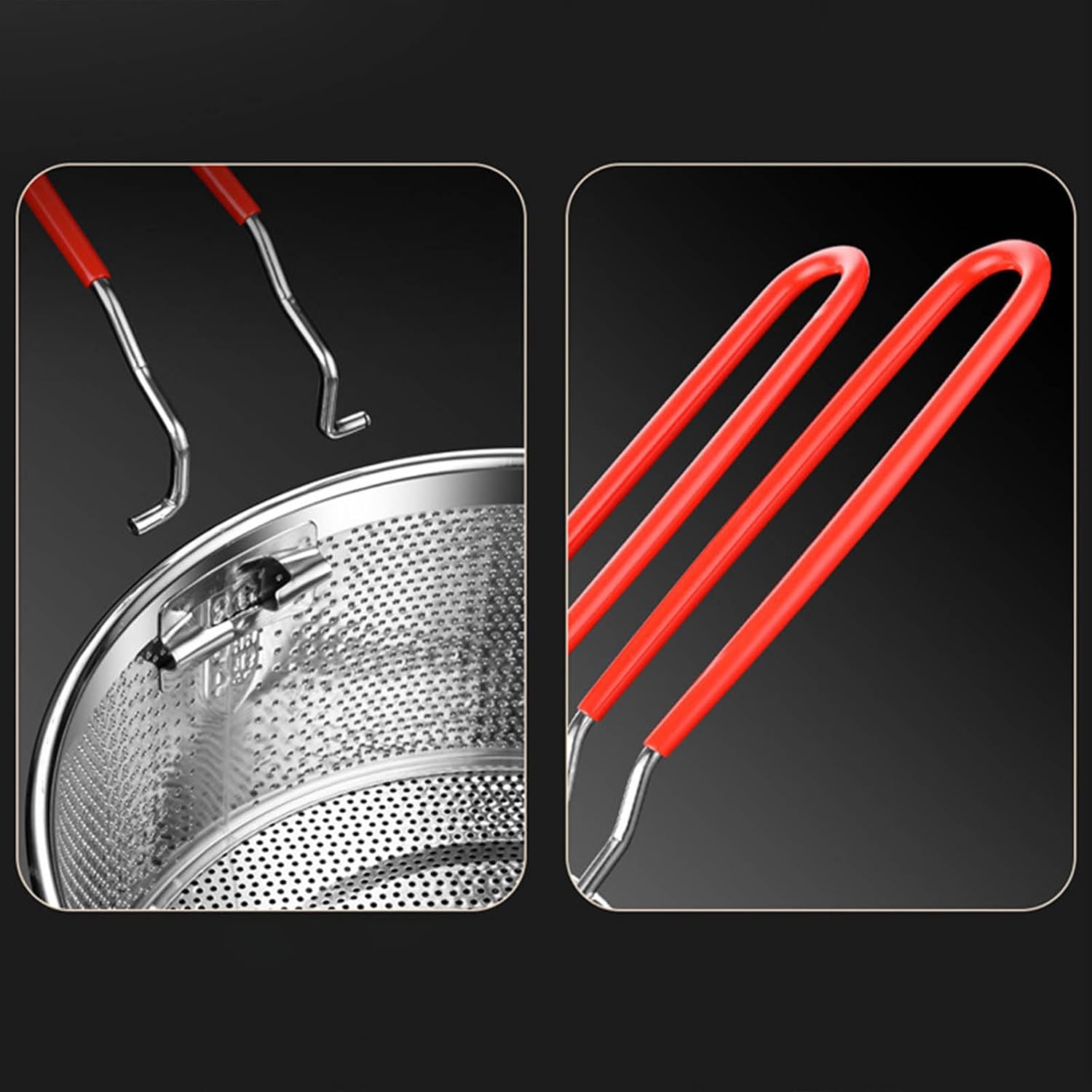 Basket Kitchen Cooking Strainers Colander for French Fry Wire Mesh French Chip Frying Baskets Home Kitchen Cooking Strainers Frying Basket Barbecue