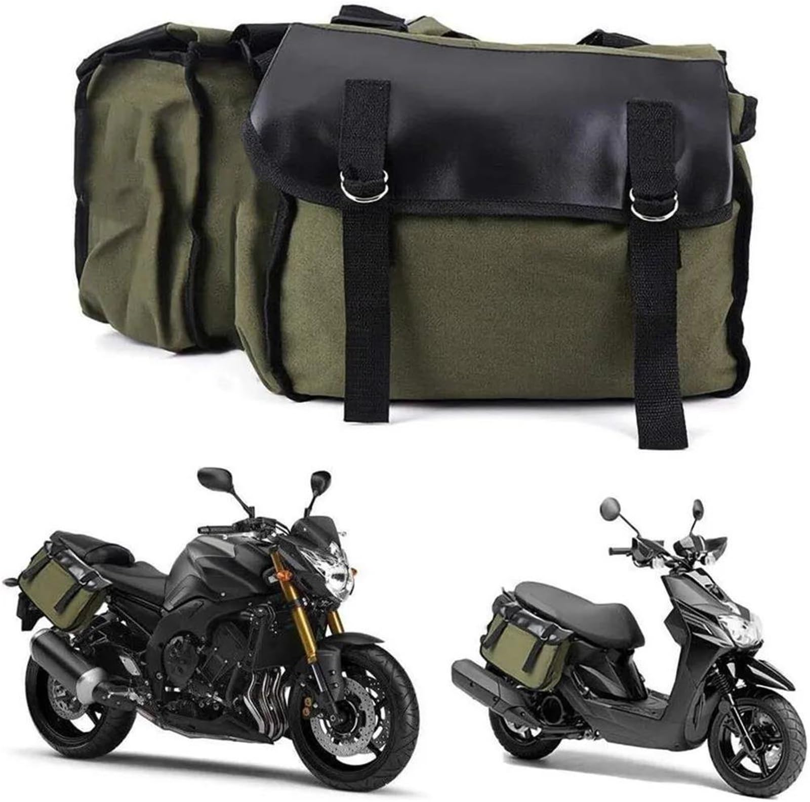 Reisebeutel Motorrad-Satteltaschen, Universelle Reise-Satteltaschen Für Roller, Werkzeugtaschen Für BMW Für(Green)