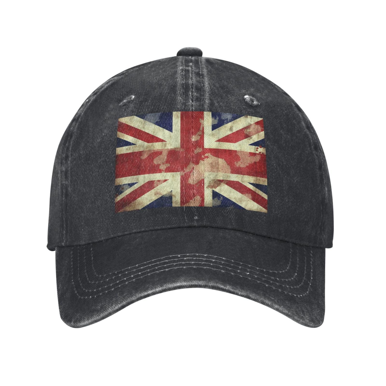 Vintage Union Jack British Flag Unisex Baseball Cap Breathable Cotton Trucker Hat Classic Denim Dad Hat Summer Sun Hat
