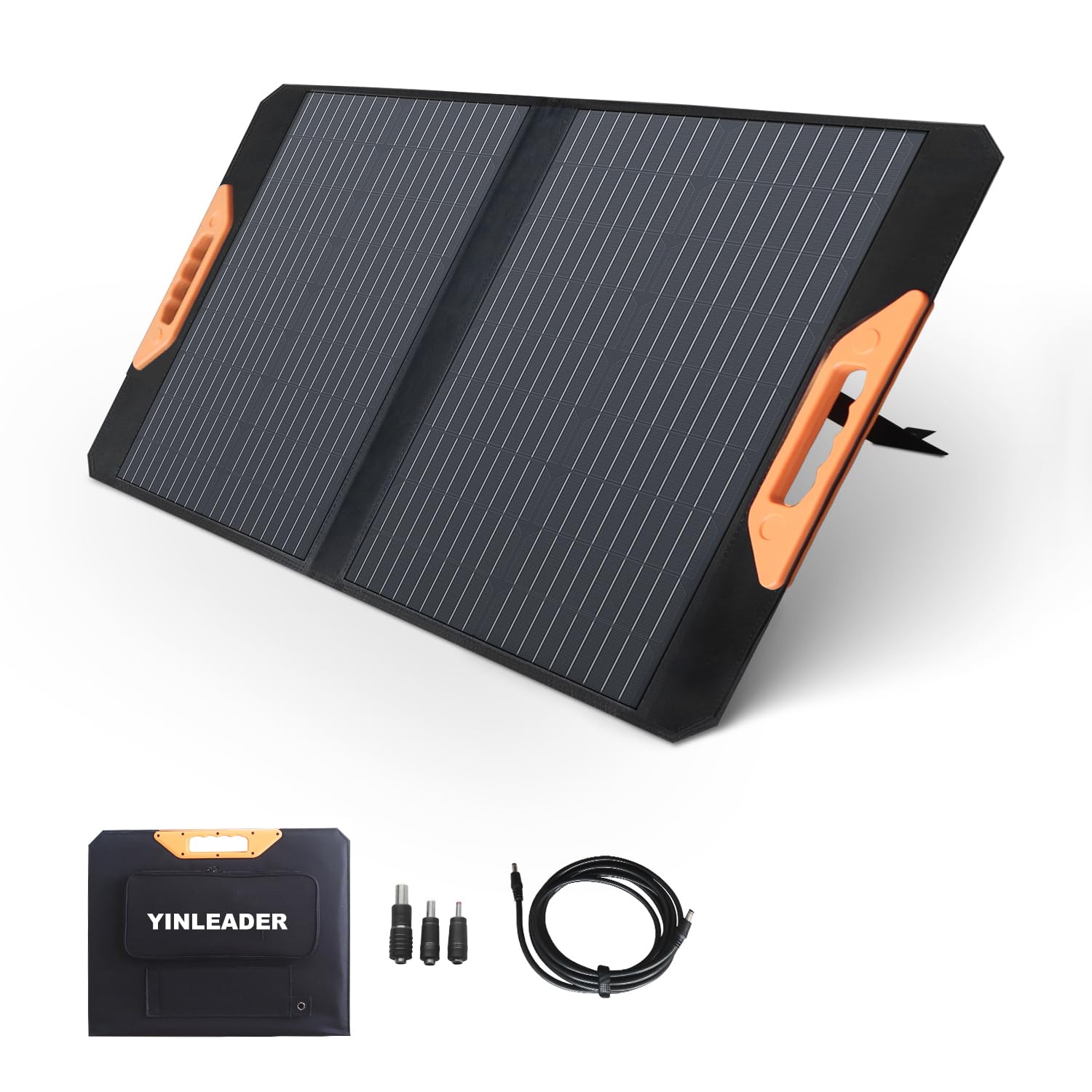 Yinleader 70W Falttragbares Solarmodul, 23% Umwandlungseffizienz, Wasserdicht Tragbares Ladegerät Solarstrom Solarpanel für Camping, Wohnmobil Outdoor Aktivitäten​ Roadtrips