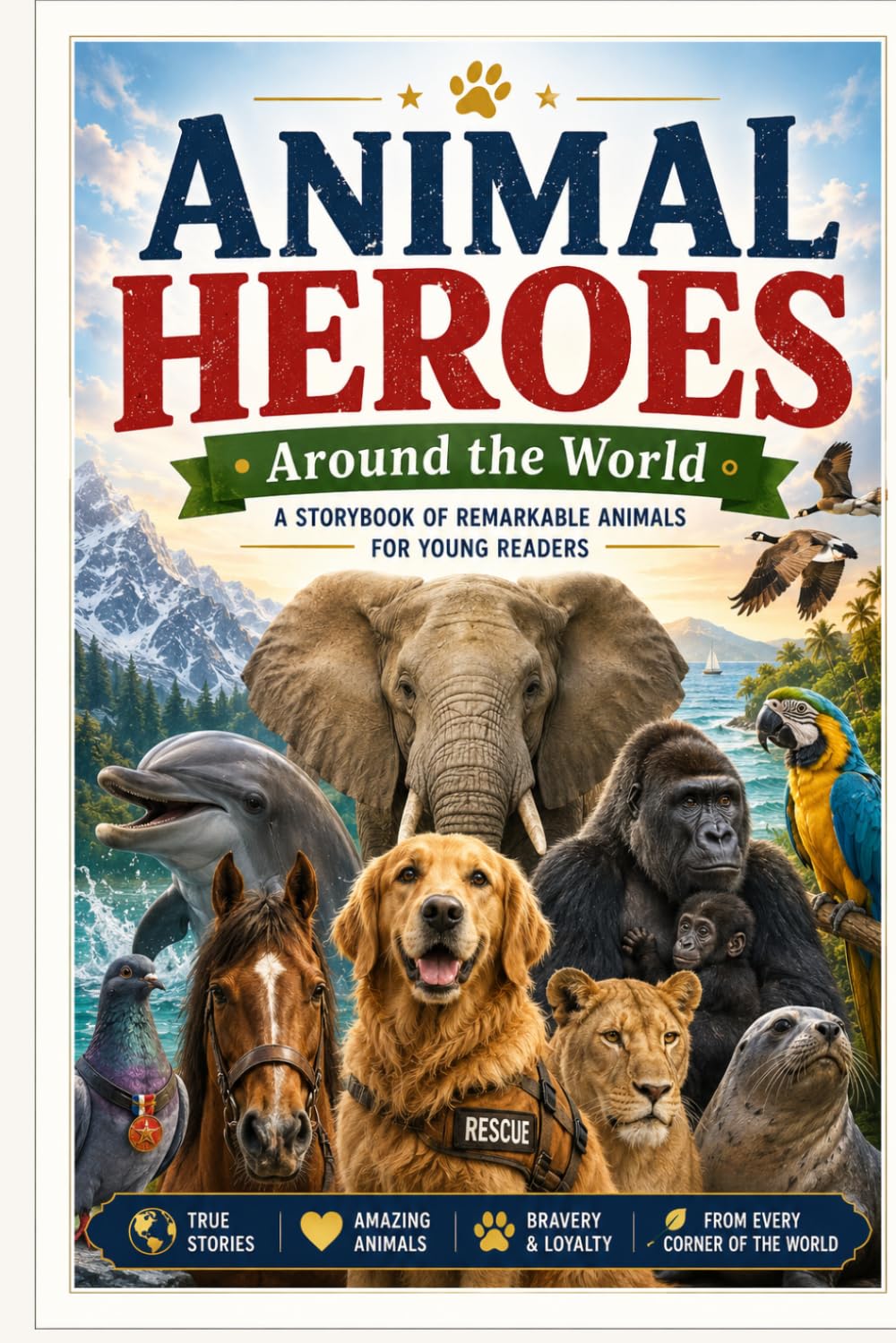 Animal Heroes Around the World: 25 True Stories of Brave, Intelligent and Inspiring Animals for Kids (Learn about Animals)