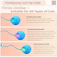 Vista 2 de New Upgraded Cat Ball Toy - Speedy Tail 2.0 Cat Toy, Interactive Cat Toy Ball, Stimulating Toys and Juguetes para Gatos, Cat Toys for Bored
