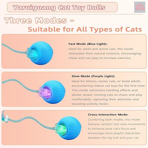 Miniatura 2 de New Upgraded Cat Ball Toy - Speedy Tail 2.0 Cat Toy, Interactive Cat Toy Ball, Stimulating Toys and Juguetes para Gatos, Cat Toys for Bored