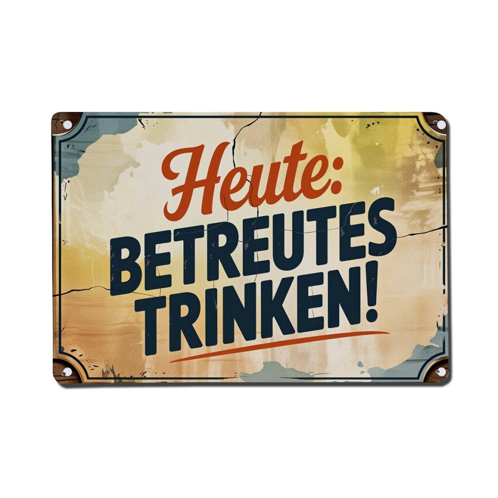 Today Supervised Drinking Sign Pattern Print Tin Sign Vintage Metal Poster, Home Bar Garage Man Cave Cafe Indoor & Outdoor Wall Decoration 8x12Inches