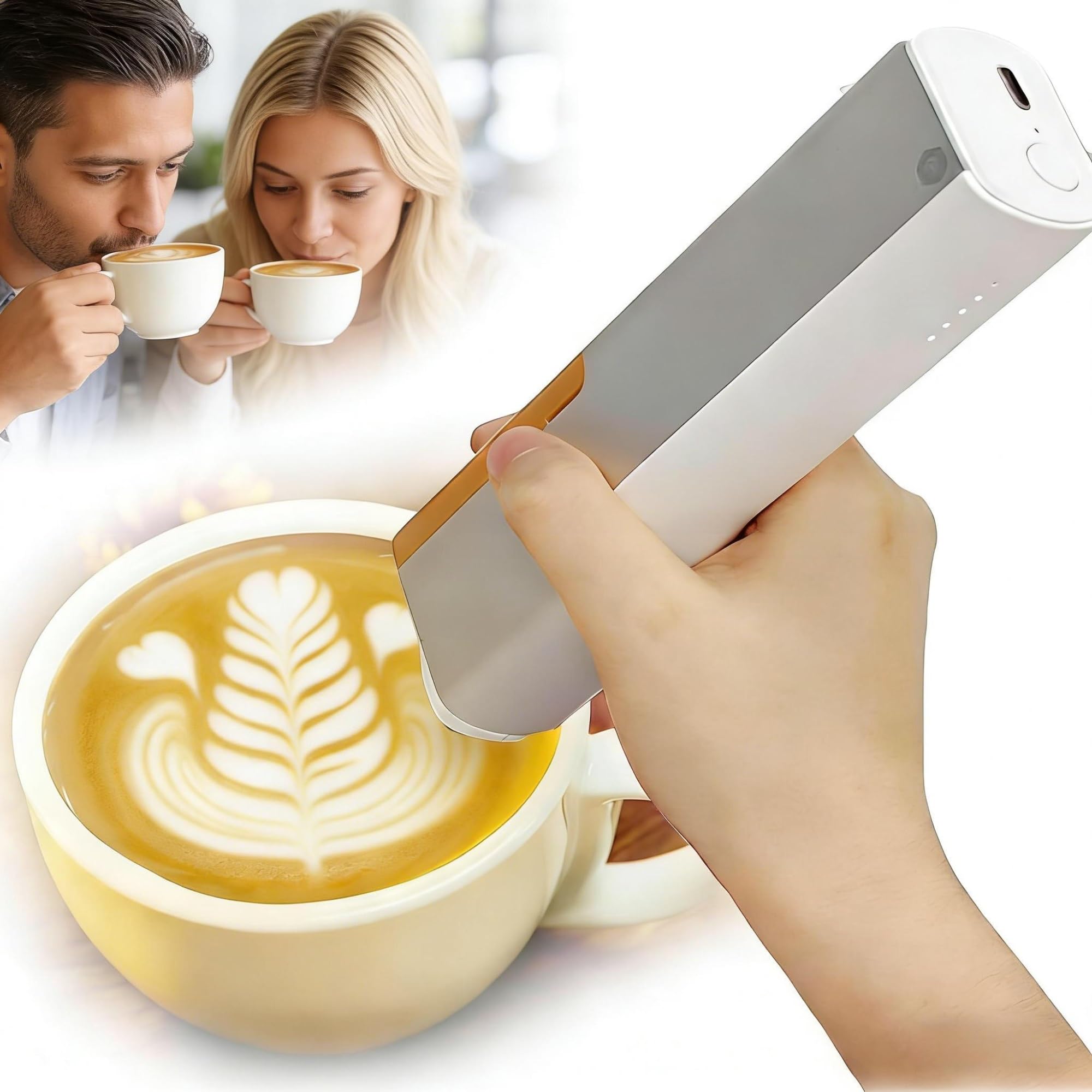 Impresora comestible Bluetooth para pasteles y galletas, bolígrafo portátil de impresión de alimentos para café, cerveza, cócteles, macarrones y decoración de galletas para el hogar y tiendas