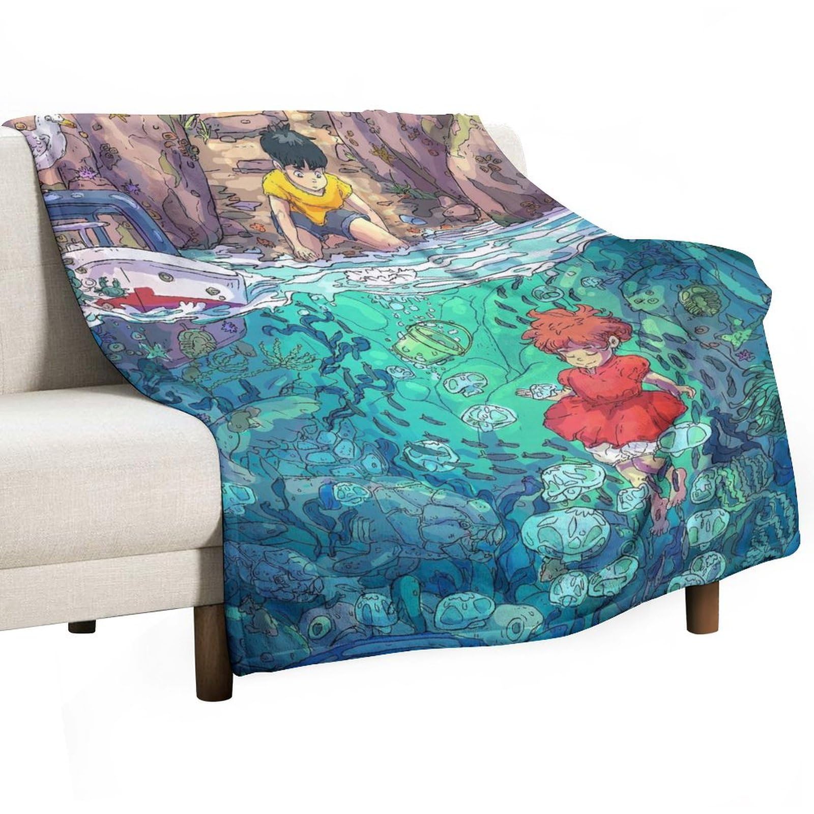 Studio Ghibli Anime Manga Throw Blankets Flannel Fleece Soft Blanket Lightweight Warm Plush Throw Blankets Warm and Cozy for Couch Bed 40""x50"", Style