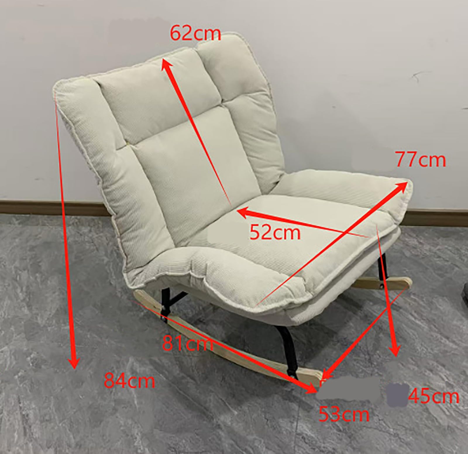 Comoda sedia a dondolo con schienale regolabile, traspirante, Zero Gravity, per esterni, giardini, salotti, camere da letto e balconi