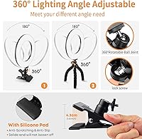 Vista 5 de Video Conference Lighting Kit, Ring Light Clip on Laptop Monitor with 5 Dimmable Color & 5 Brightness Level for Webcam Lighting/Zoom Lighting/Remote