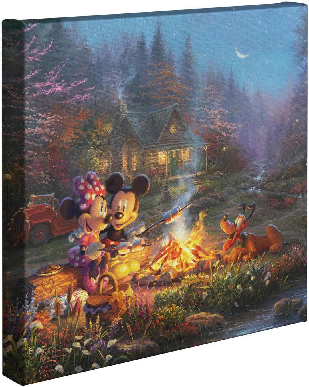 Studios Disney Mickey and Minnie Sweetheart Campfire 14 x 14 Gallery Wrapped Canvas