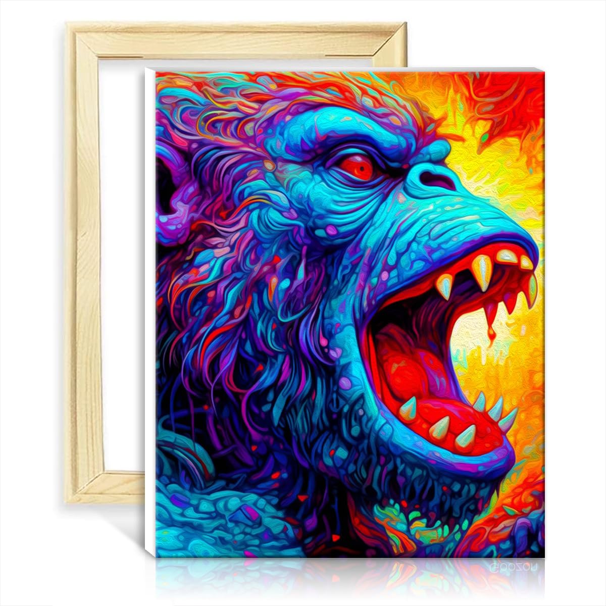 TANGFEIY Paintwork Kit for Wall Decor Gorilla e Adults Paint Kits with Brushes and Acrylic Pigment on Canvas Home Decor Painting Gift NO Frame(50x65cm) โ image 1