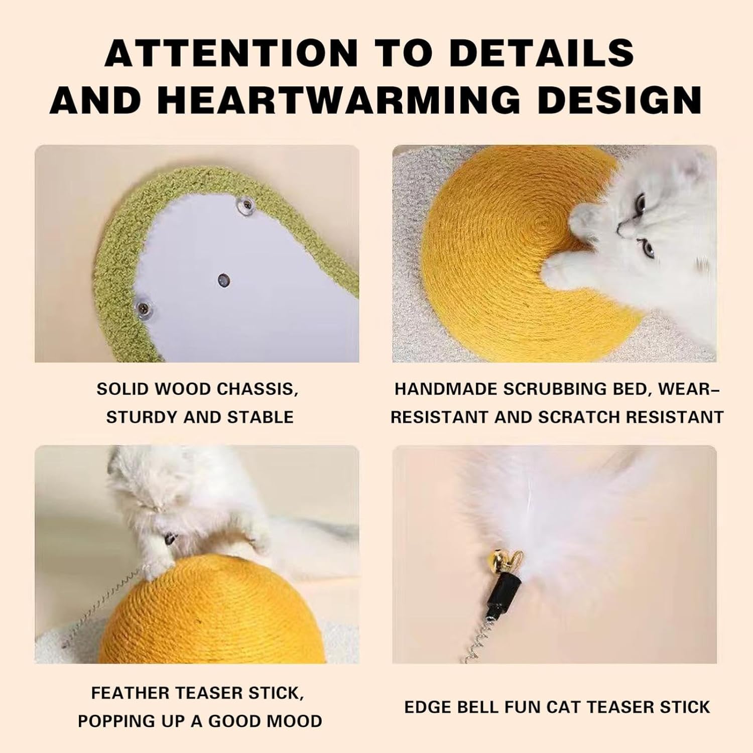 review Poached Eggs Cat Scratching Post, Wear-Resistant Standing Cat Scratcher, Vertical Cat Scratcher for Kitten Small Cats, Pet Claw Scratch Posts, Cats Claw Scratcher for Indoor (11 inch)