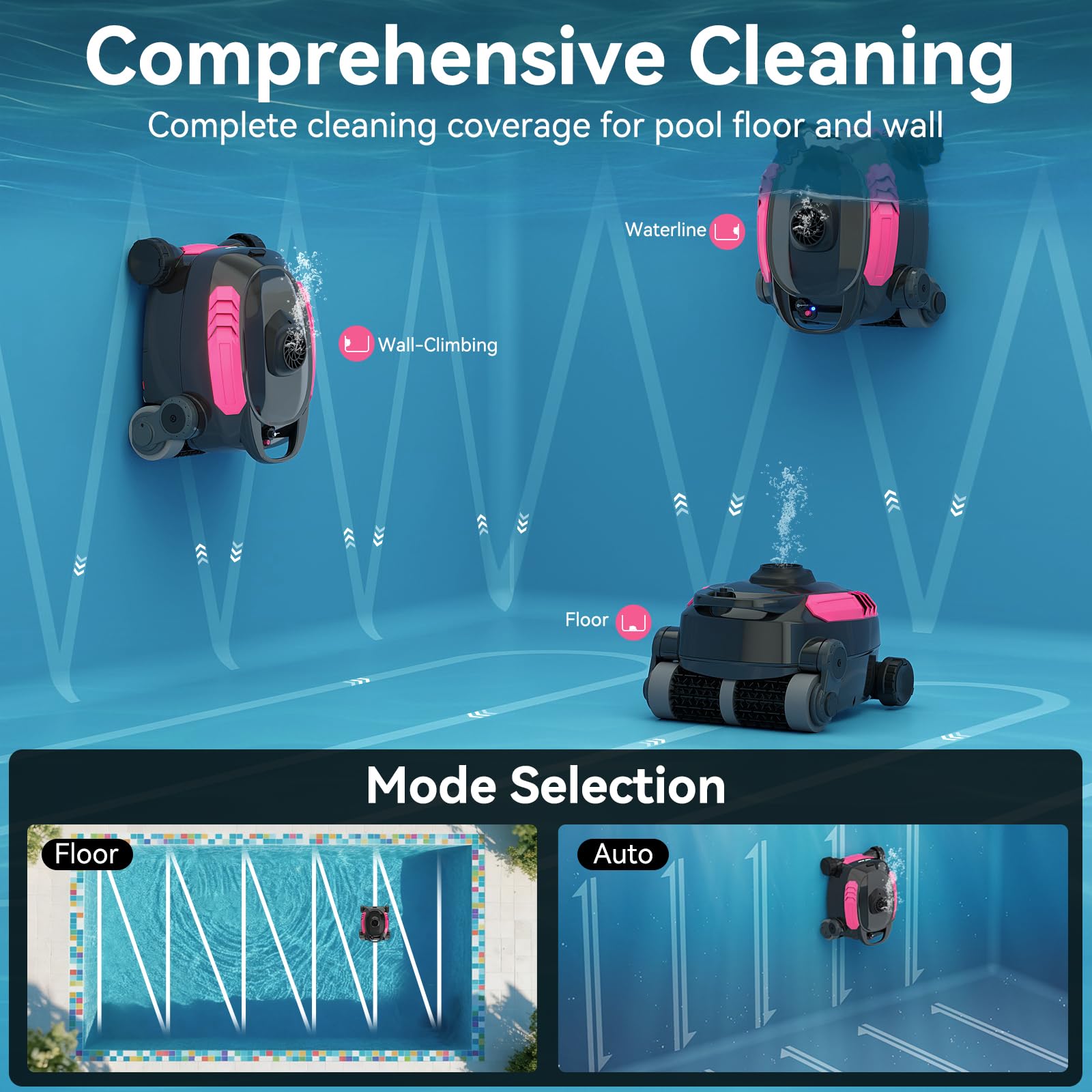 Robot nettoyeur de piscine sans fil, escalade murale, durée de vie de la batterie prolongée, grande capacité de 0,8 m³, double moteur avancé, aspirateur de piscine automatique X3 pour piscines