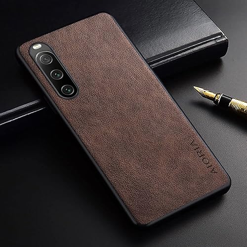 Miniatura 2 de AIORIA Funda de cuero premium para Sony Xperia 10 V, diseño retro para Sony Xperia 10 V 5G (café)