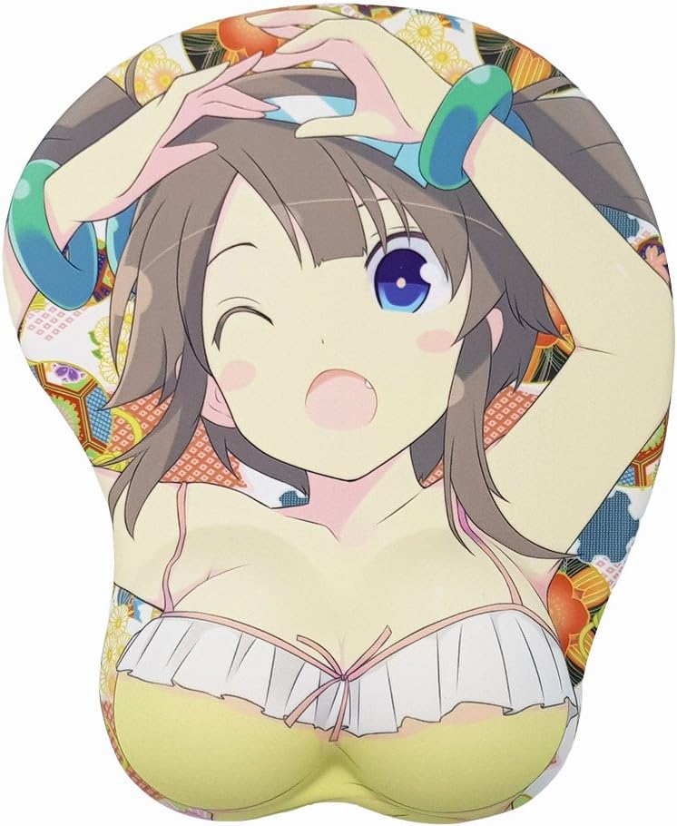 Ace MallSenran Kagura Minori 3D Anime Mouse Pads with Silicone Gel Wrist Rest Gaming Mousepads (6001)