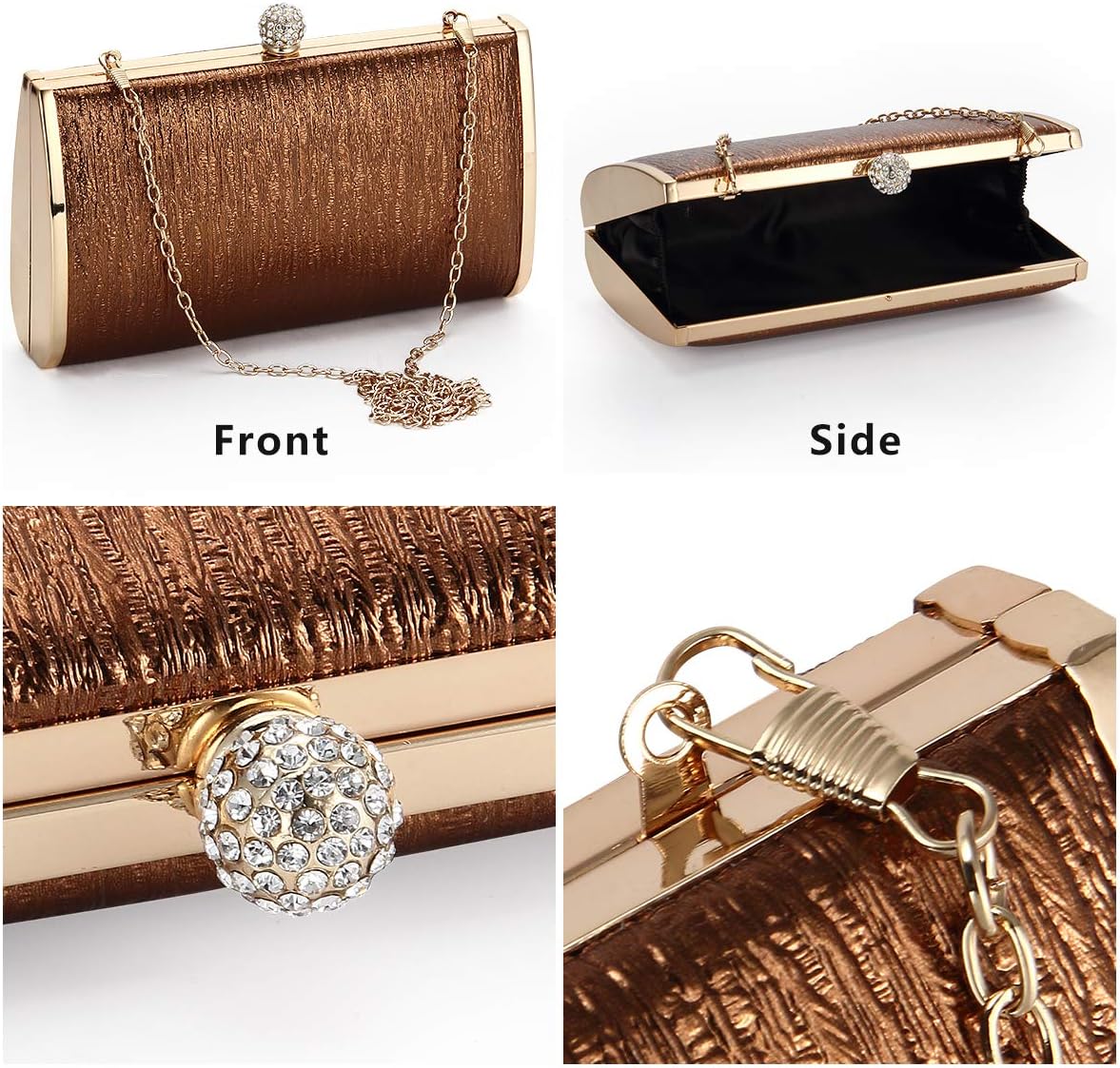 Women Evening Clutch Bags Metal Frame Evening Bag Night Purse Handbag Wedding Prom Party Cocktail Bridal Clutches - Image 6