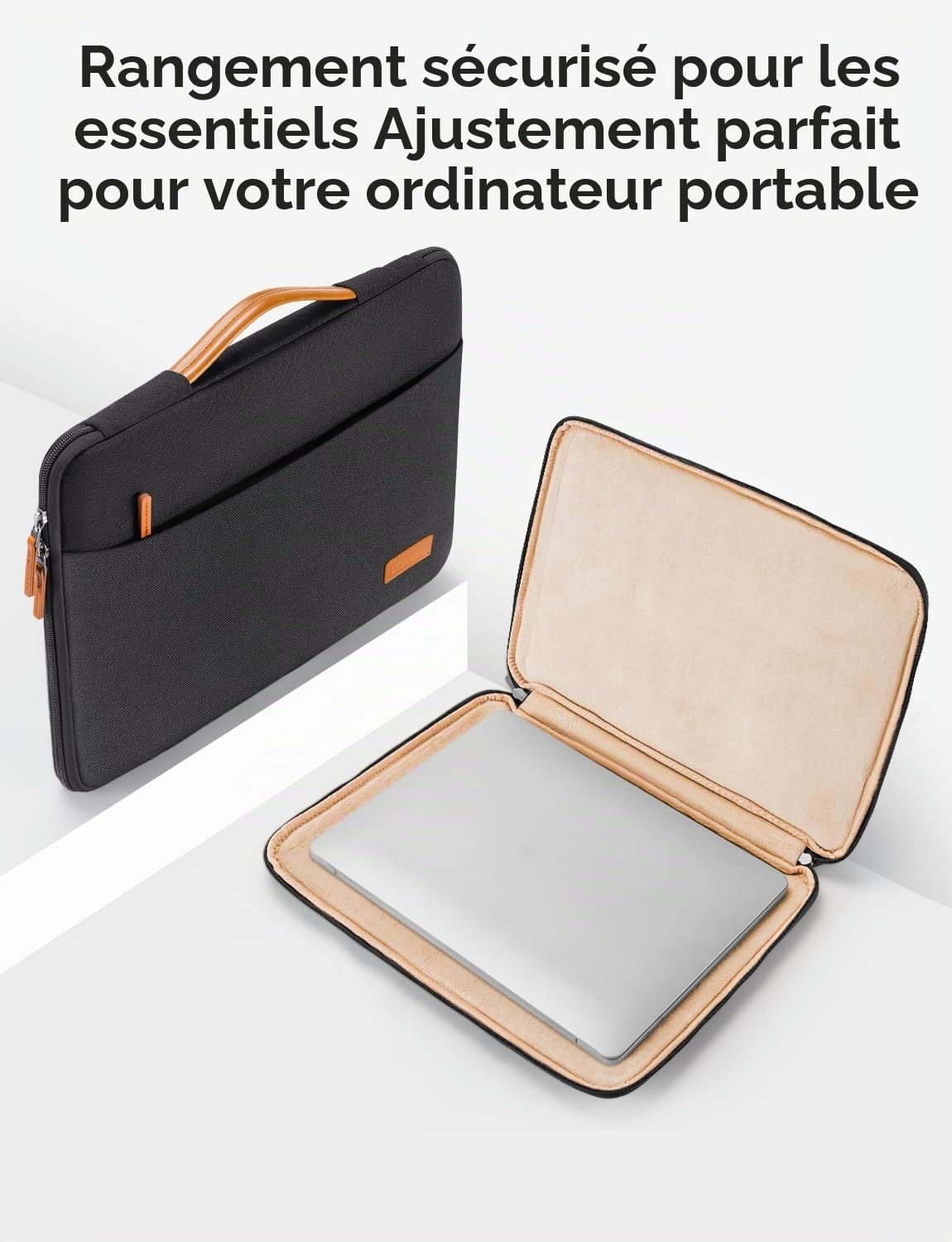 DOMISO Housse Ordinateur 17 Pouces Sacoche PC Portable Imperméable pour HP Lenovo Dell Acer ASUS Noir