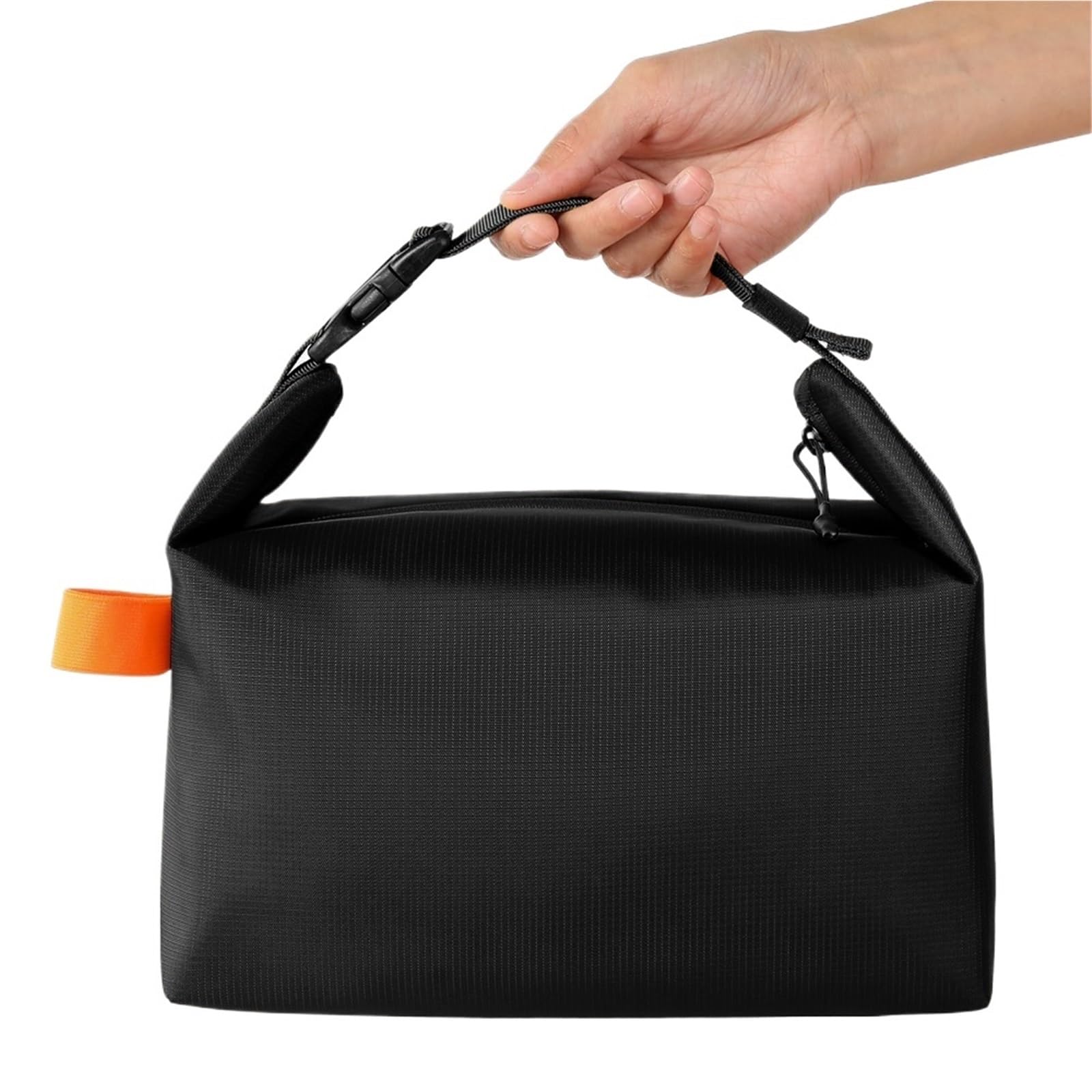 Bolsa termica Bolsas de almuerzo mayor capacidad, contenedores comida a prueba fugas, bolsa Bento mano for trabajo, oficina, Picnic, 1 ud para Exteriores(Black)
